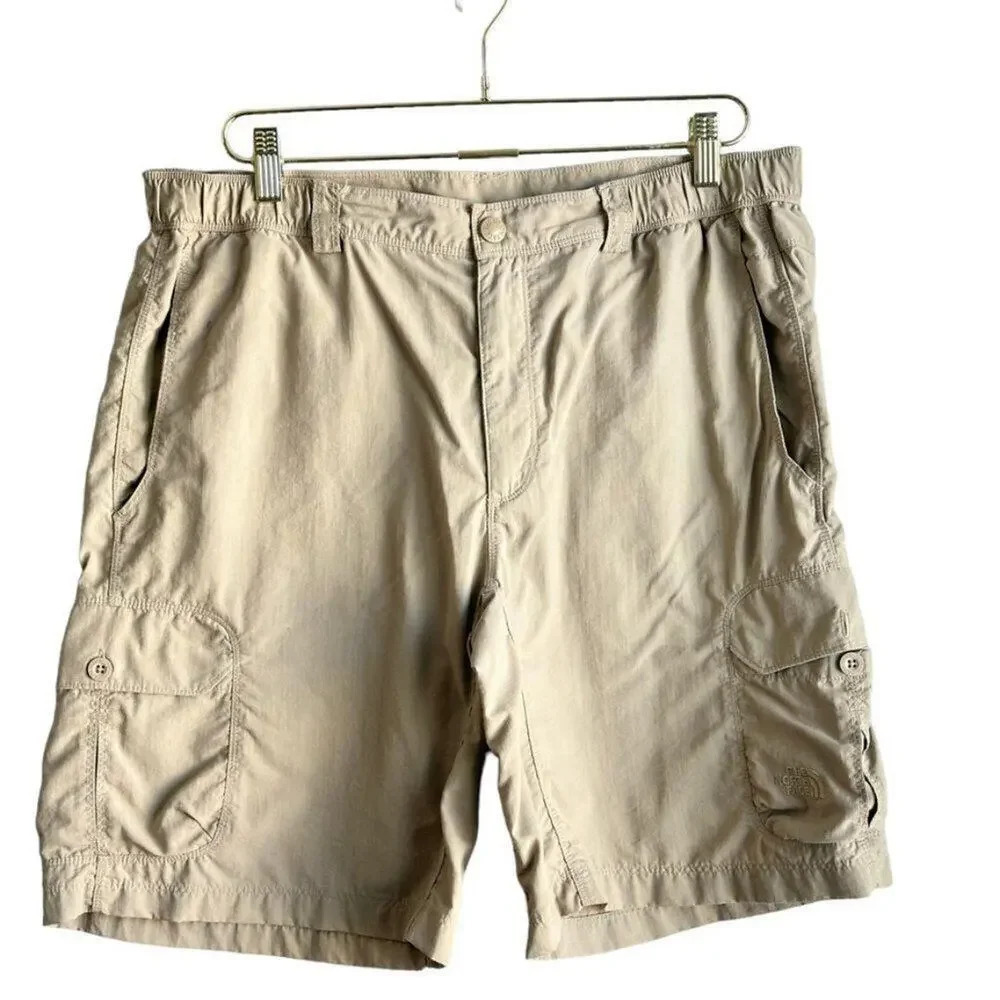 North Face Cargo Hiking‎ Shorts Men's L Khaki Outdoors